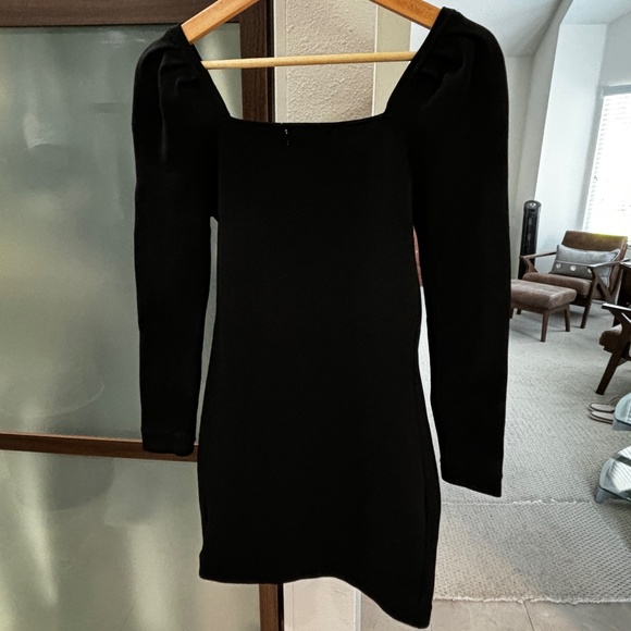 Express x Negin Mirsalehi Fitted Puff Sleeve Dress - Black Size S - Picture 4 of 9